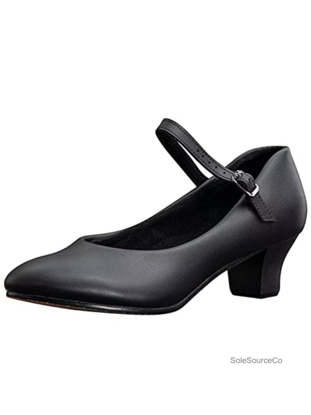 Women's Character Dance Shoes Ankle Strap 1.55" Block Heel PU Leather